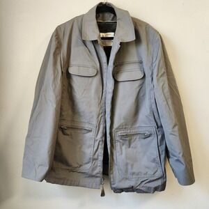 Vintage London Fog Weatherwear Jacket Mens 44 Regular Gray‎ Full Zip Lined Coat